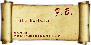 Fritz Borbála névjegykártya